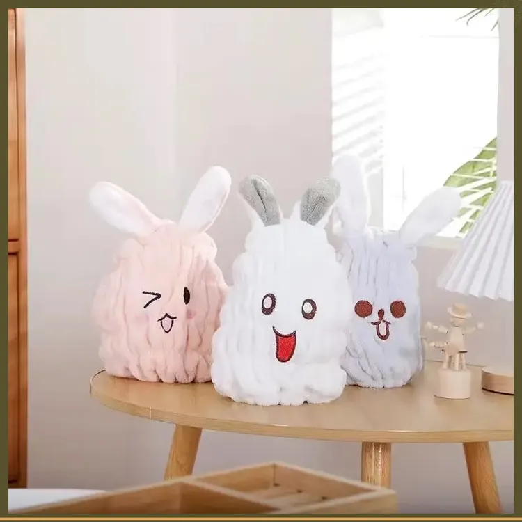 儿童干发帽洗头速干帽子宝宝兔子JRFZ儿童婴儿小兔子亲子加【鲲鹏】