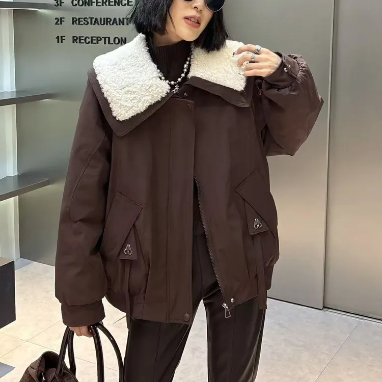 “Daying”8886毛毛披肩领夹克款派克棉服