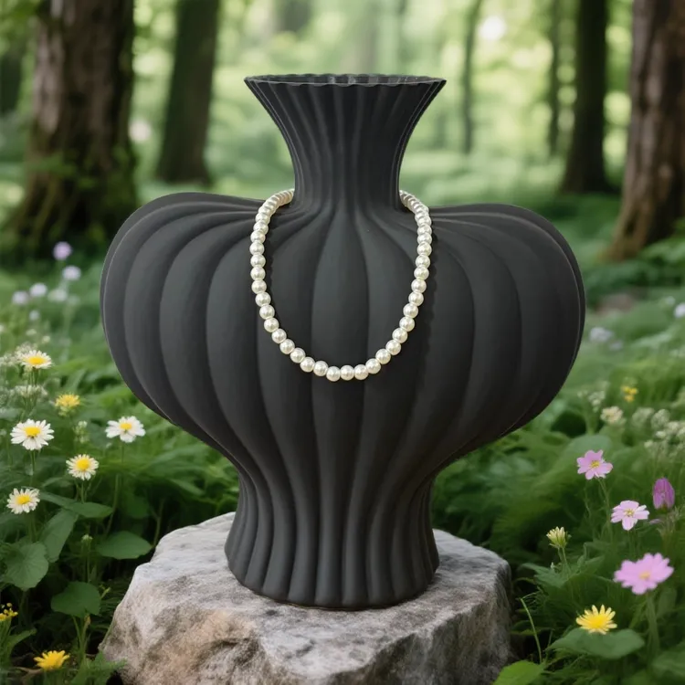 ins风复特大古侘寂风花瓶仿真花金柳绿植摆件客厅餐桌插花高级感