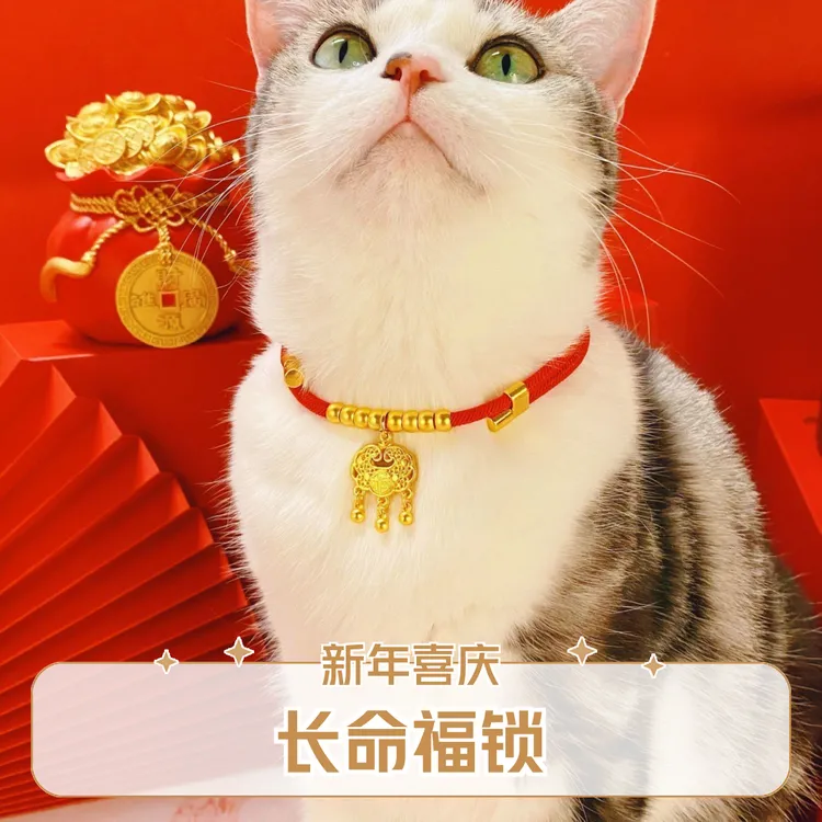 宠物长命锁猫咪狗狗平安锁长命锁项链宠物饰品宠物项圈