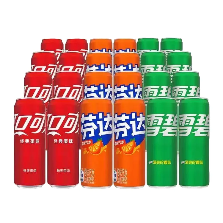 可口可乐雪碧芬达汽水罐装碳酸饮料胖罐可乐330ml可选混合口味