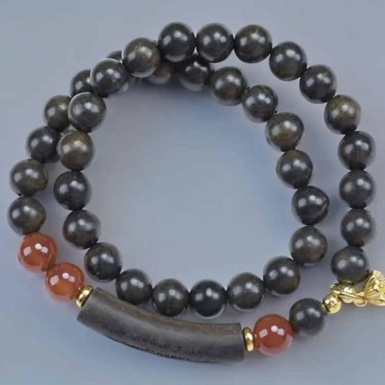 五条经文双圈手串【8mm】无礼盒—-2162