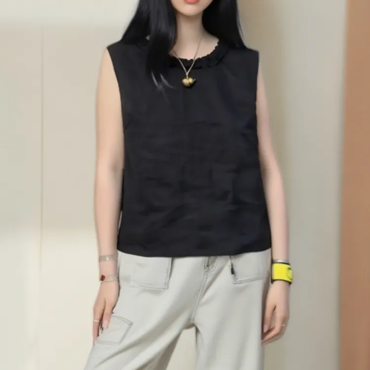 2025夏季新款时尚显瘦气质圆领背心LK2504076