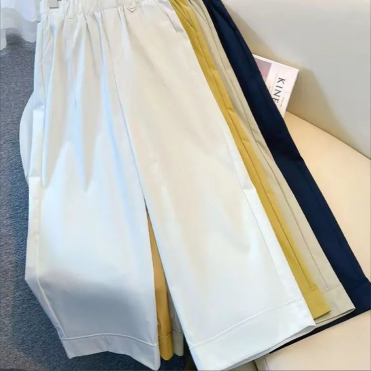 【现货+运费险】1823夏季薄款九分阔腿裤新款高腰时尚花苞休闲裤