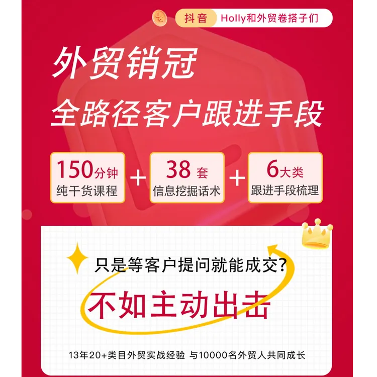 【外贸客户跟进课】Holly老师：高效跟进策略提升客户回复率与转化率