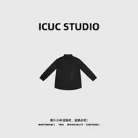  ICUC STUDIO-【方程式90白鸭绒】设计款斜襟翻领羽绒衬衣3005