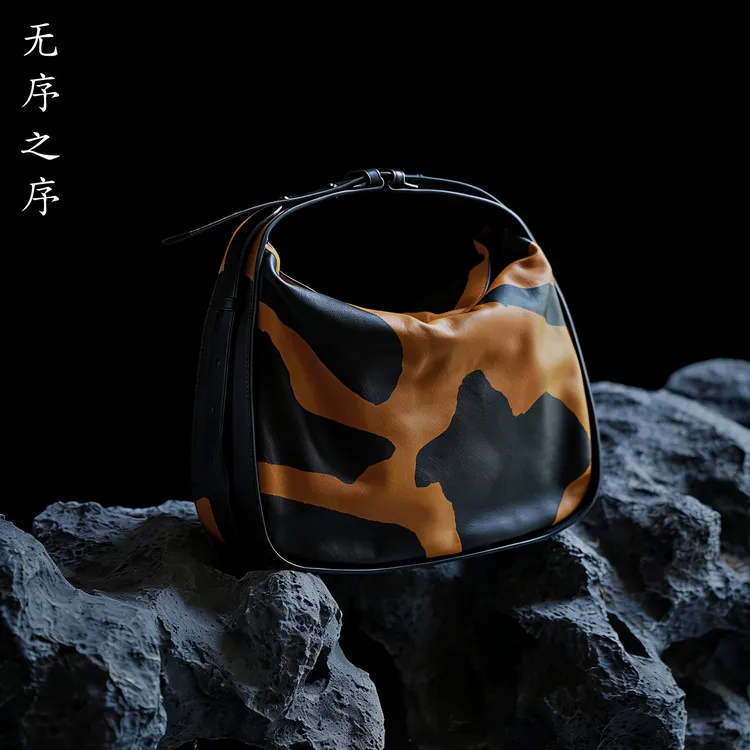 【无序之序】百搭高级简约原创设计小众手工绘画真皮牛皮包