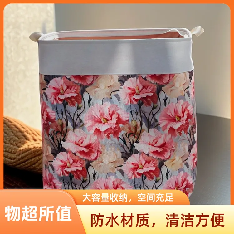 120升立体花繁花似锦收纳箱装被子衣服收纳可折叠三层加厚