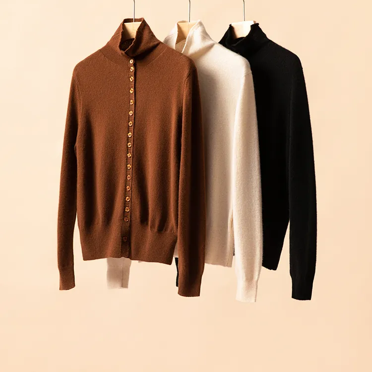 三穿实用派新款！100纯山羊绒多扣开衫外套女CYR240114