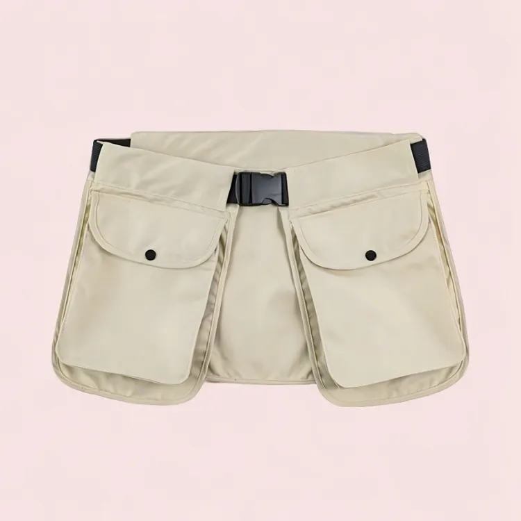 潮流户外多功能多口袋拉链腰包小众夏季黑色韩版运动腰带围裙腰封