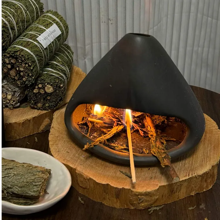 小众植物熏香套餐氛围感壁炉垫原木茶垫雪松杖白鼠尾草秘鲁圣木