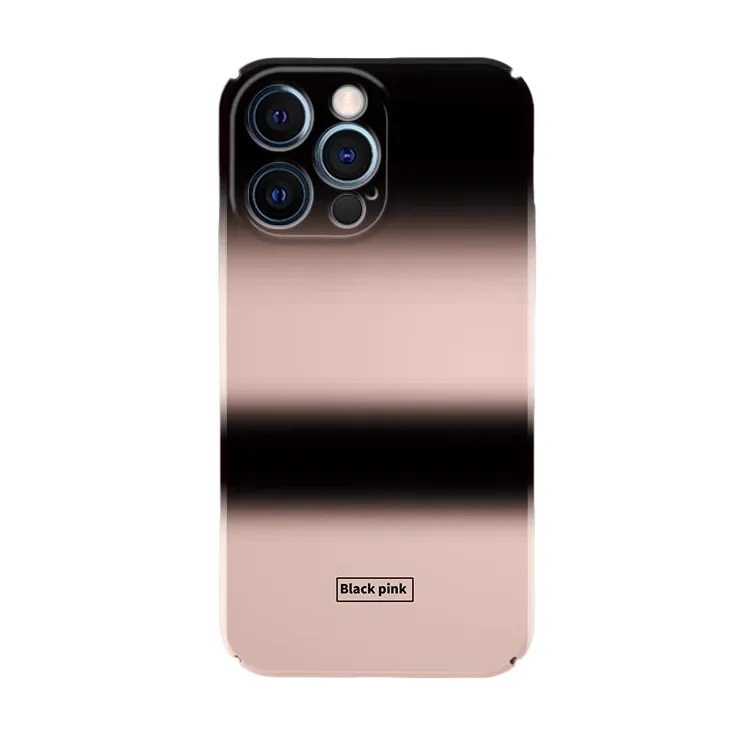 渐变粉黑个性适用苹果13手机壳iPhone14promax菲林11/12超薄简约0