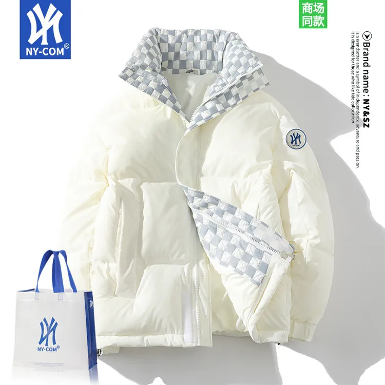 潮牌冬季男士90绒羽绒服3D版型男装潮流亮面时尚休闲防风羽绒服90
