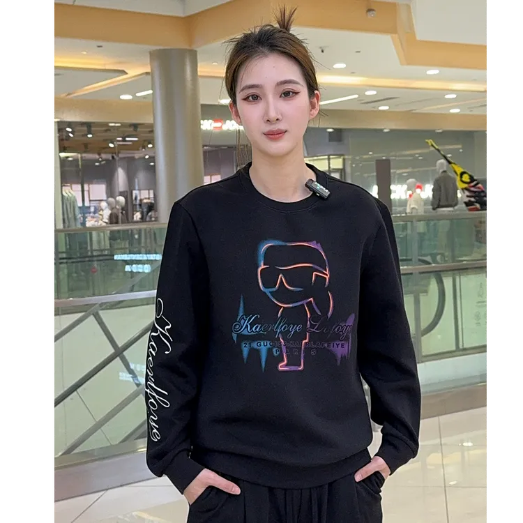 秋冬新款男士老人头字母刺绣潮流百搭亲肤透气舒适合身卫衣