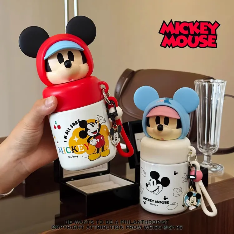 米奇联名保温杯女316可爱高颜值迷你口袋杯学生直饮水杯生日礼物