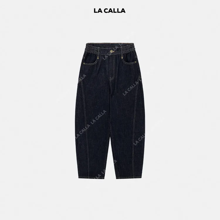 LA CALLA丹宁水洗复古立体明线牛仔裤YY-WO6836