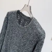 【线下同款】~高定版！花纱圆领麻花针织衫女时尚套头宽松B1473