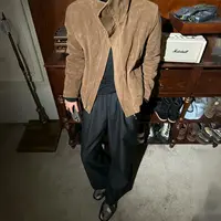 MUKHINA 条纹A字阔腿打褶廓形垂感TR混纺休闲通勤西裤男女同款