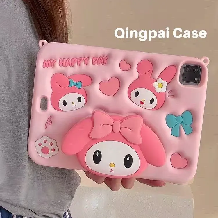 可爱卡通粉色美乐蒂适用iPad11平板保护壳ipad2025伸缩支架保护套