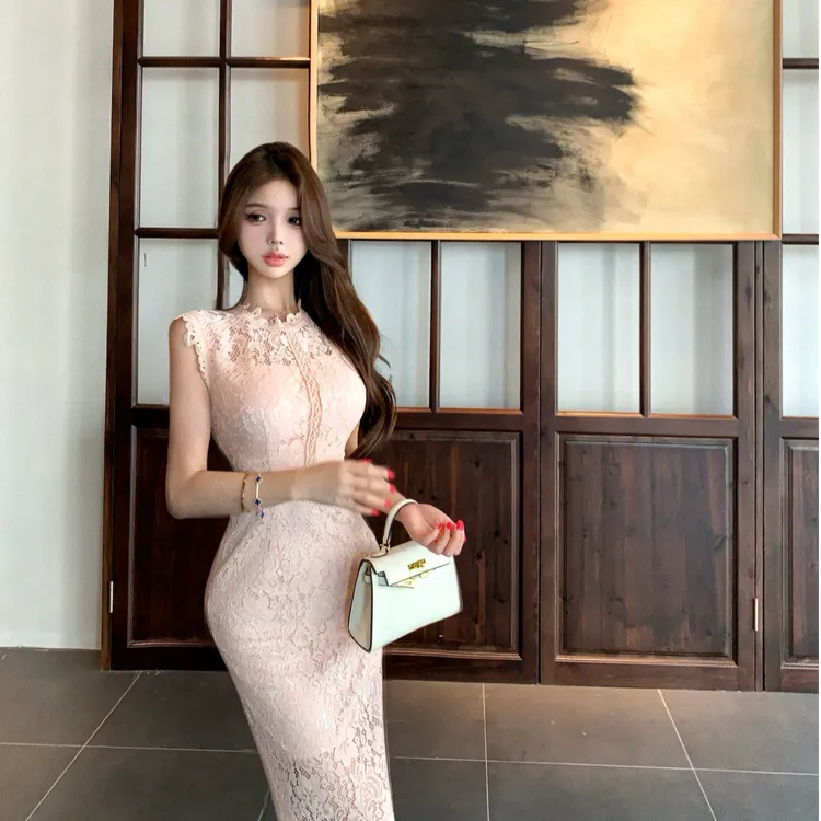 纯欲风蕾丝连衣裙女气质修身性感包臀长裙千金小礼服日常裙子