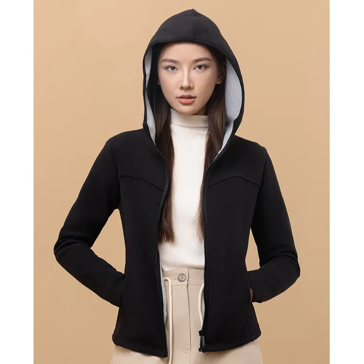 新款时尚百搭亲肤保暖石墨烯连帽单衣