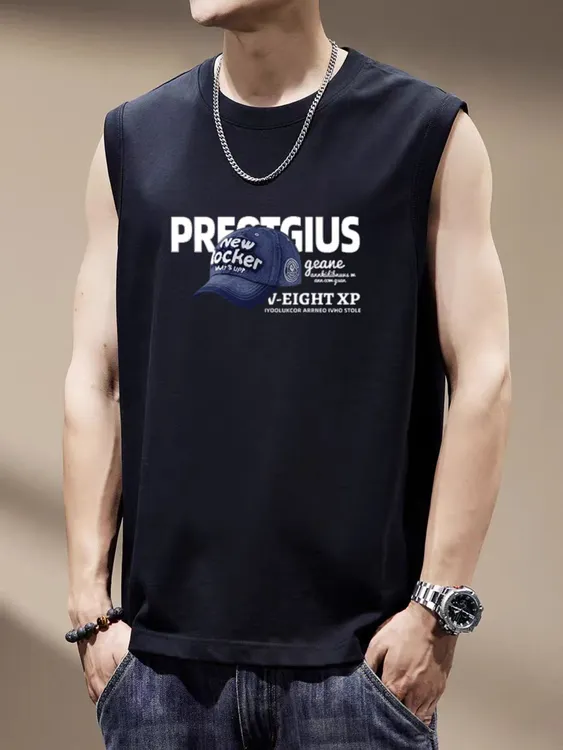 【高品质男装】2025新款纯棉背心简约设计感百搭上衣