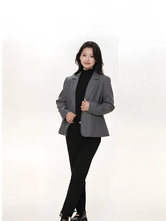 春秋羊毛呢女式西装时尚修身商务小众女装女款西装外套百搭小西装