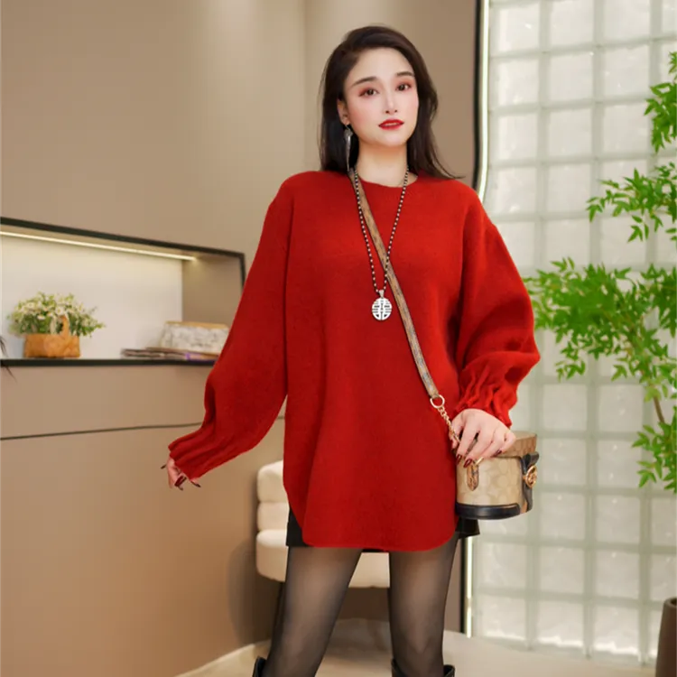 韩版高级感不规则针织衫2025秋冬季新款女气质宽松百搭套头毛衣