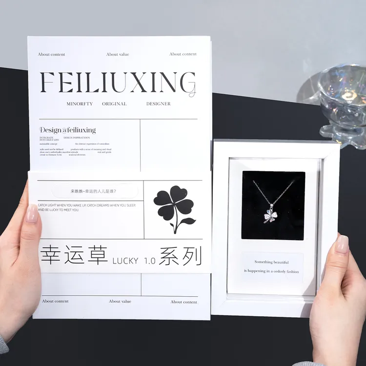 坠链均925银 幸运四叶草项链女纯银圣诞礼物送女朋友生日闺蜜礼物