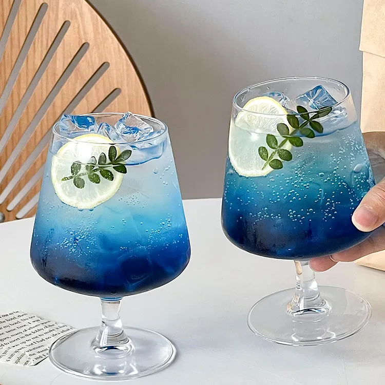 ins风矮脚玻璃杯鸡尾酒杯饮品杯苏打气泡水杯饮料调酒杯子高级感