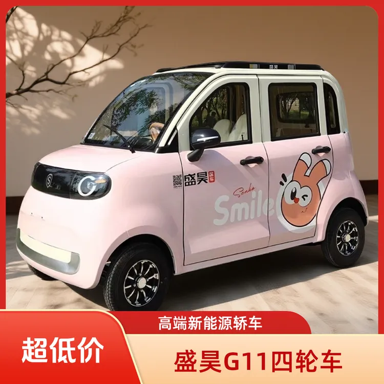 盛昊G11电动四轮车全封闭小型家用四门新能源高端电轿接送小孩