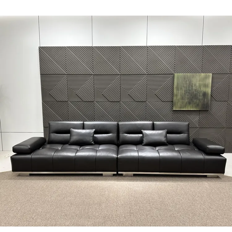 【伊久】原创专利款-布拉格沙发客厅意式多功能青皮大平层横厅沙发