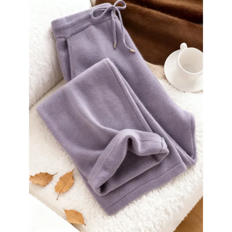 气质好的想转圈圈！香芋紫色阔腿裤女装高腰垂感宽松显瘦休闲裤子