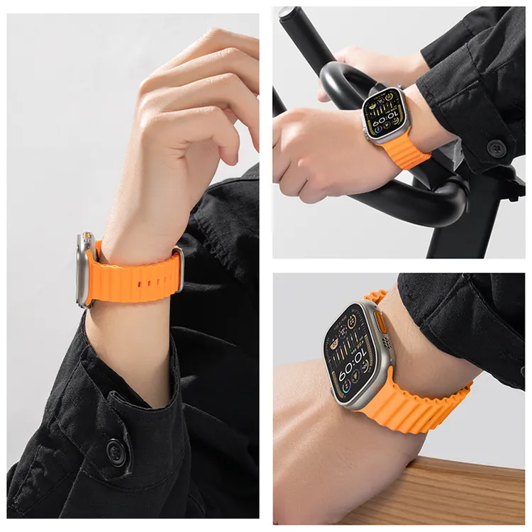 适用苹果海洋表带官方同款环保运动硅胶apple iwatchS11/10Ultra3