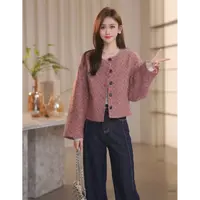 【Shaw Eleven】2025年秋女装新款粉色羊毛圆领小香外套28388