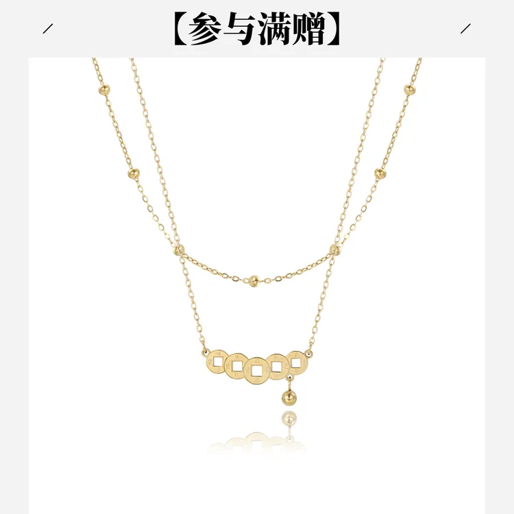 XUPING/旭平首饰 不锈钢项链 秋上新  铜钱项链 GDQ T001050874