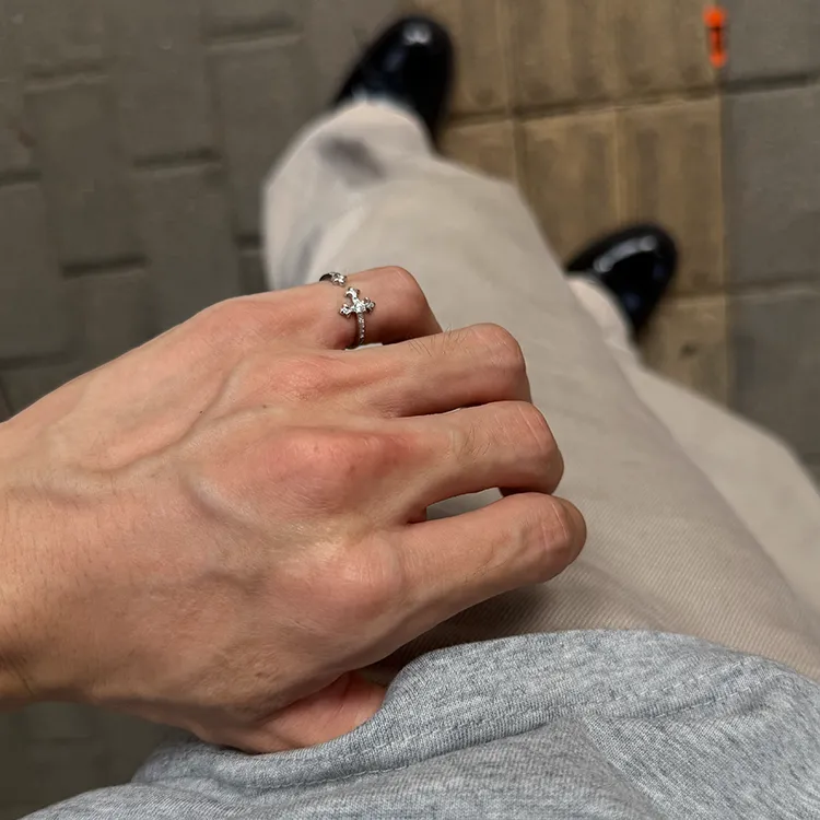 铜合金戒指 【尾戒版】原创鸢尾花系列戒指男女小拇指戒子小众