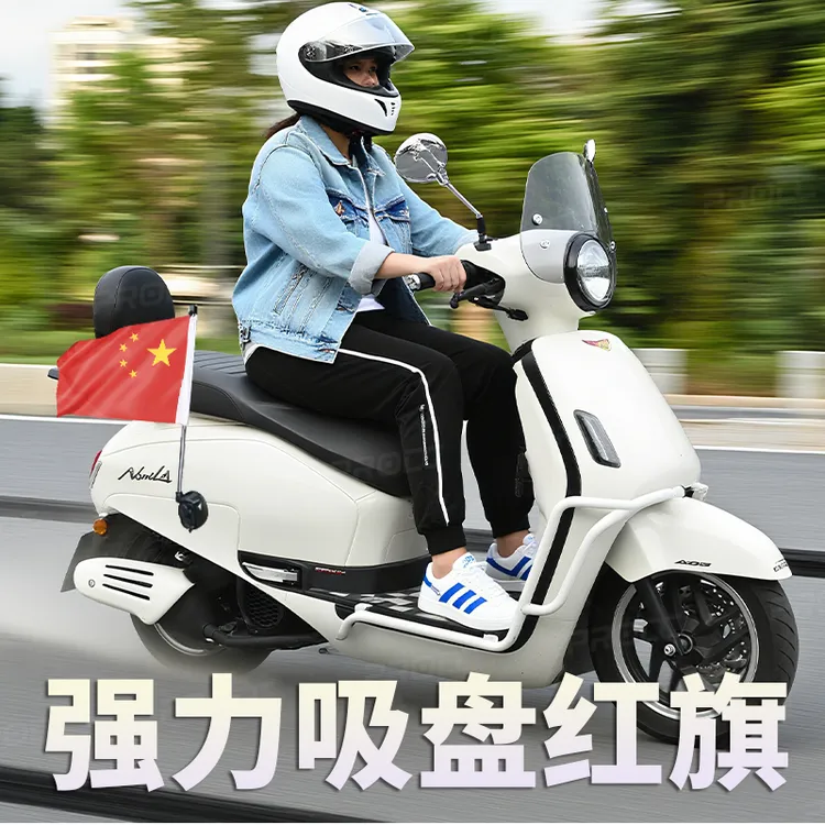 适用摩托车汽车吸盘国旗摩旅红旗摩托车汽车红旗杆国庆氛围装饰