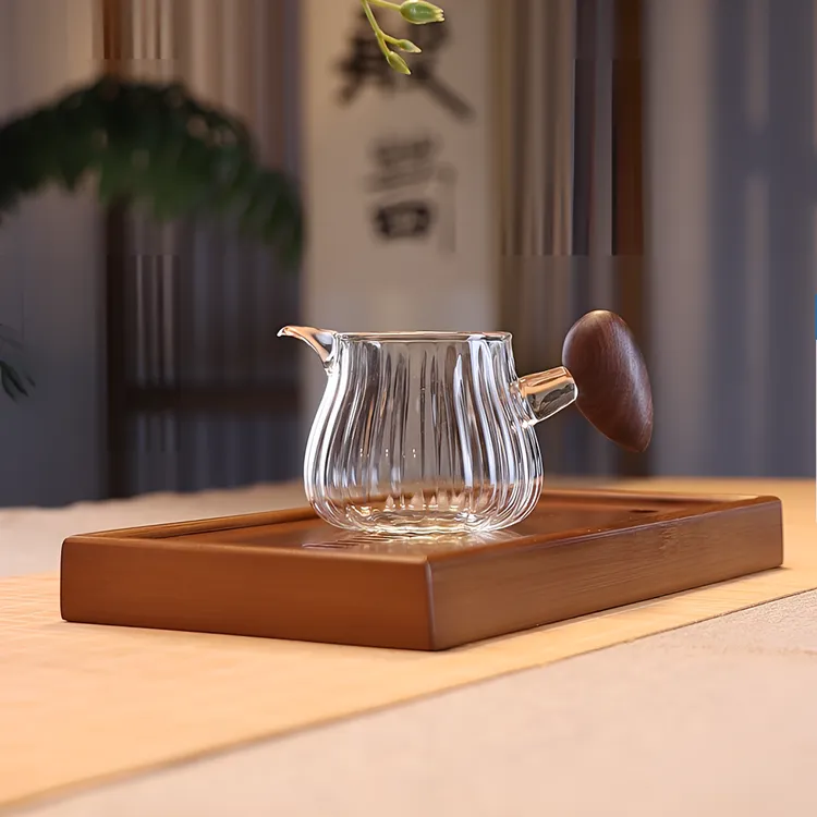 木把公杯手工玻璃公道杯分茶器加厚耐热玻璃功夫茶具茶杯茶海茶漏