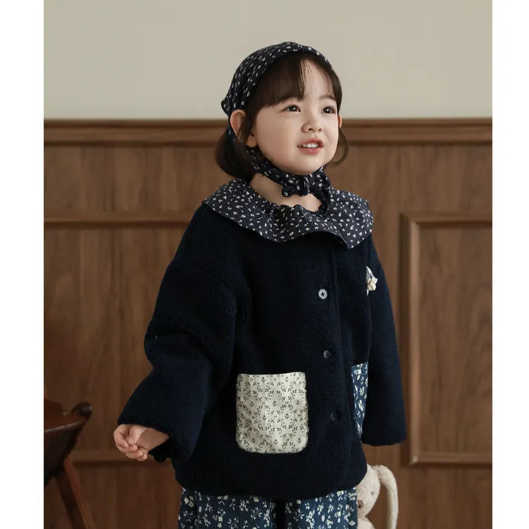 幼悠【复古田园】冬贰波女童童装不对称加厚外套汉服D4326 D4326-1