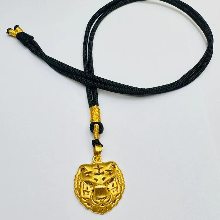 30#黄金足金9995D工艺虎头吊坠