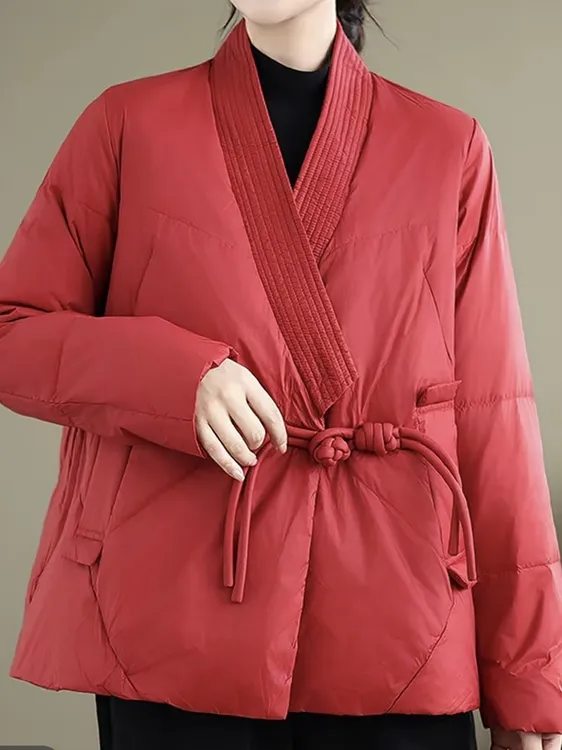 李小燕专属杭州原版正品专柜冬季高定斜门襟国风宽松羽绒外套