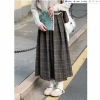 温舒敏【洛林少女】港风高腰百搭复古半身裙裙子MC1988228
