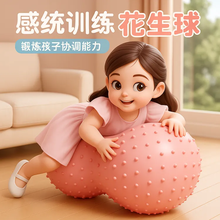 感统训练花生球婴儿早教加厚平衡大号颗粒瑜伽球按摩胶囊球大气球商品图