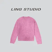 LING/STUDIO『情意浓』绵羊毛纯色轻奢时尚减龄气质套头毛衣5092405