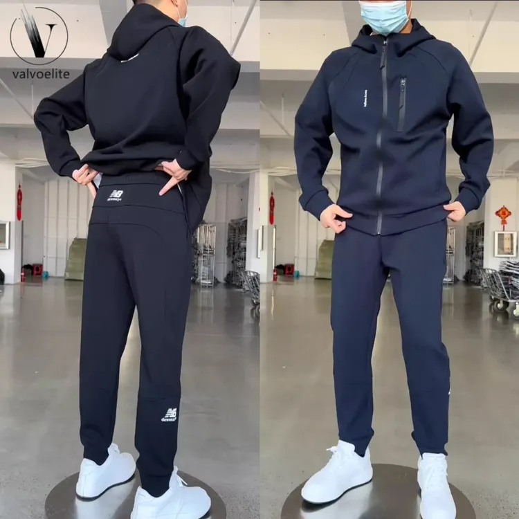 春秋新款连帽外套休闲运动套装男修身显瘦卫衣卫裤宽松百搭两件套