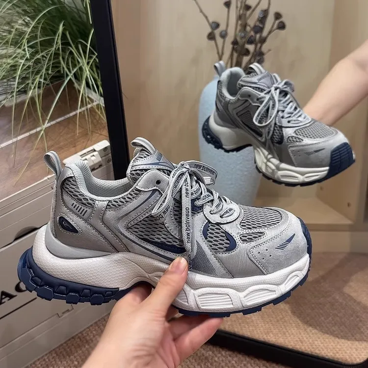 露思同款小怪兽老爹鞋女2025秋季新款松糕厚底时尚系带休闲运动鞋