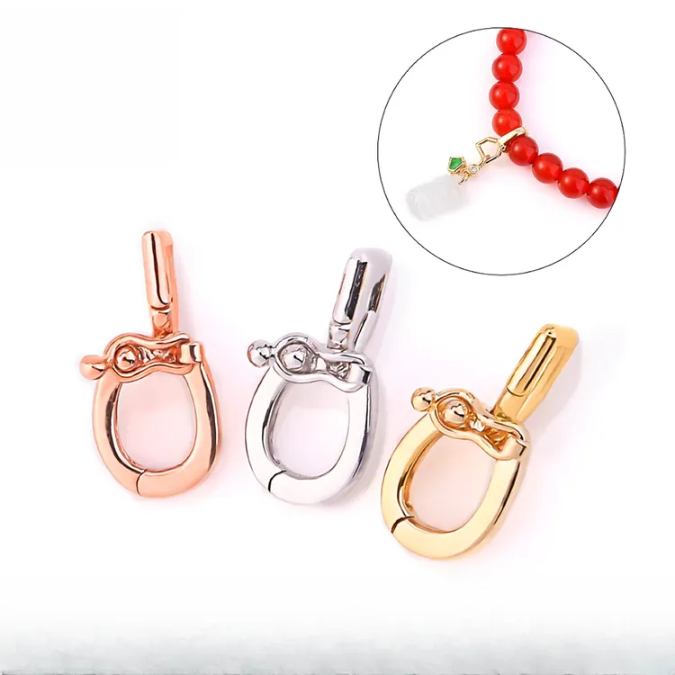 云瑞18K金多用扣可拆卸手链项链吊坠双开搭扣多用连接扣diy配件