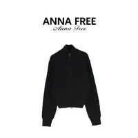 ANNA FREE 秋冬新款针织开衫外套女黑色极简上衣女显瘦上衣Z8745