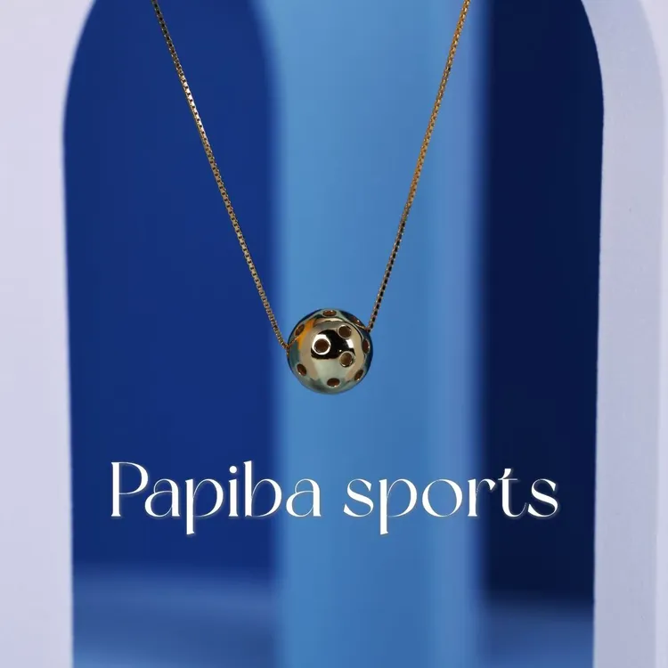 papiba 坠链均925银 Papiba 匹克球 纯银镀金 项链